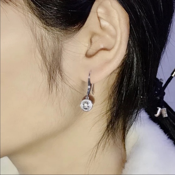 New Women’s 925 Silver Crystal Drop Earrings - Picture 3 of 5